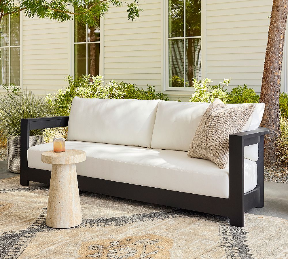 Malibu Metal Curved Outdoor Sofa (89") by Pottery Barn