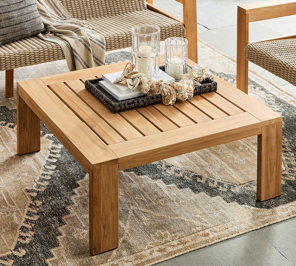 Malibu Teak Square Outdoor Grand Coffee Table (40") by Pottery Barn