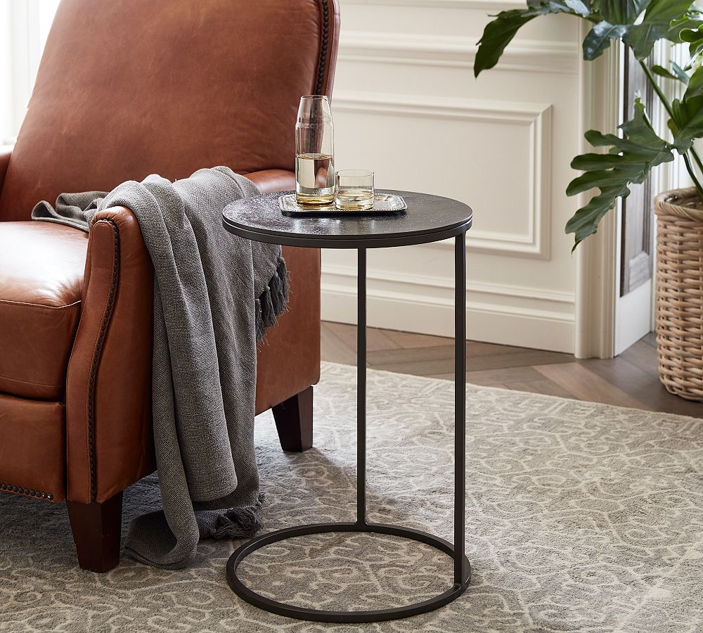 Duke Round Metal C-Table (16") by Pottery Barn