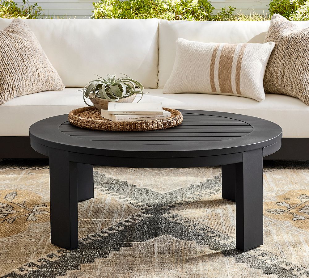 Malibu Metal Round Outdoor Grand Coffee Table (43") by Pottery Barn