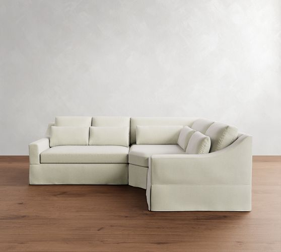 York Slope Arm Deep Seat Slipcovered 3-Piece Wedge Sectional (108") by Pottery Barn