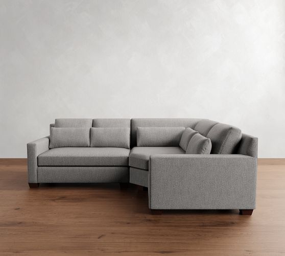 York Square Arm Deep Seat 3-Piece Wedge Sectional (108") by Pottery Barn