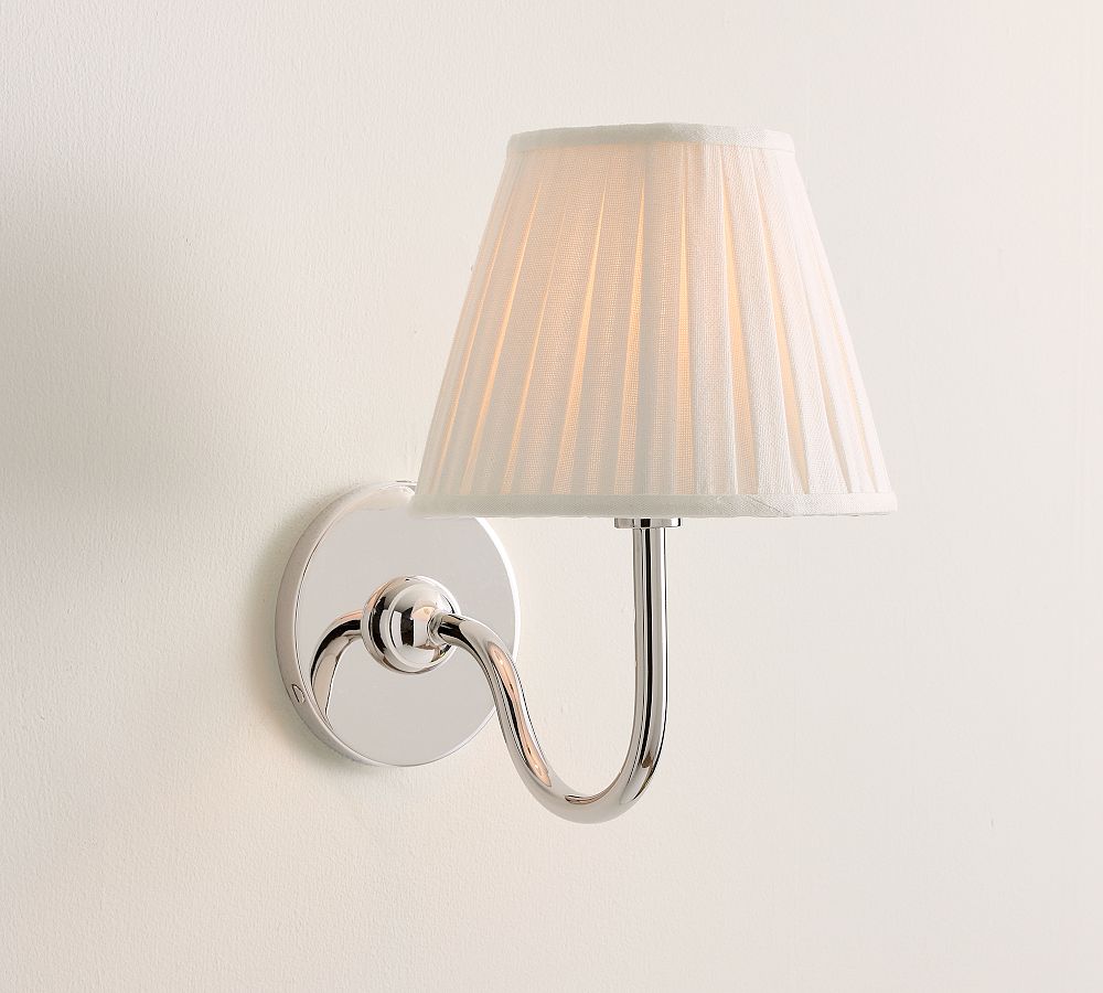 Baylor Pleated Shade Sconce (10") - Chrome