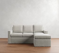 Cameron Modern Square Arm Slipcovered Reversible Chaise Sectional (86")
