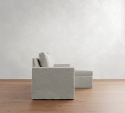 Cameron Modern Square Arm Slipcovered Reversible Chaise Sectional (86")