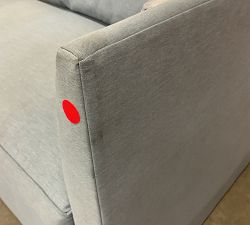 Open Box: Luna Upholstered Twin Sleeper Sofa, Polyester Wrapped Cushions - Performance Brushed Heathered Weave Chambray