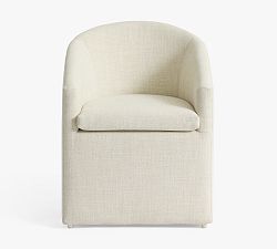 Open Box: Baldwin Upholstered Outdoor Dining Armchair - Textured Slub Linen