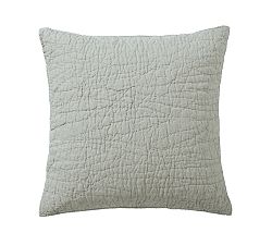 Open Box: Belgian Flax Linen Handcrafted Quilted Sham, Euro, Set of 3 - Mineral Blue