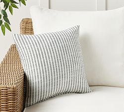 Open Box: Performance Petite Striped Outdoor Pillow, 18" - Charcoal