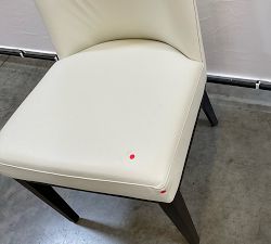 Open Box: Layton Grand Leather Dining Chair - Signature Chalk, Mahogany