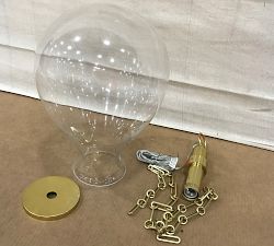 Open Box: Mayla LED Glass Pendant, Medium (12.5") - Brass