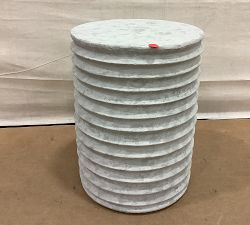 Open Box: Naples Terracotta Round Outdoor Accent Table (13") - Gray