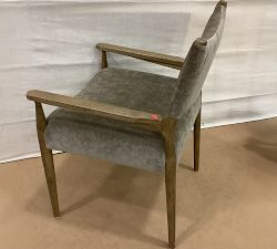 Open Box: Pauline Upholstered Dining Armchair - Altair Mushroom, Toasted Oak