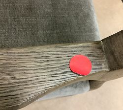 Open Box: Pauline Upholstered Dining Armchair - Altair Mushroom, Toasted Oak