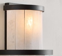 Windham Alabaster Elongated Tiered Sconce (17")