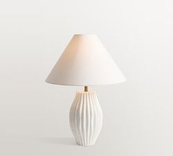 Marlo Stone Ribbed Table Lamp (19")