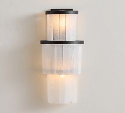Windham Alabaster Elongated Tiered Sconce (17")
