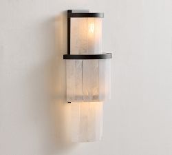 Windham Alabaster Elongated Tiered Sconce (17")