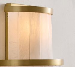 Windham Alabaster Elongated Tiered Sconce (17")
