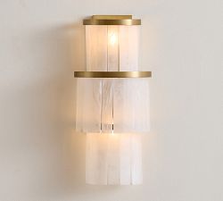 Windham Alabaster Elongated Tiered Sconce (17")