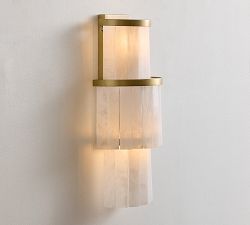 Windham Alabaster Elongated Tiered Sconce (17")