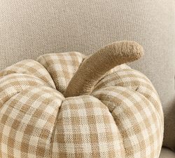 Blaine Check Pumpkin Shaped Pillow