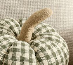 Blaine Check Pumpkin Shaped Pillow