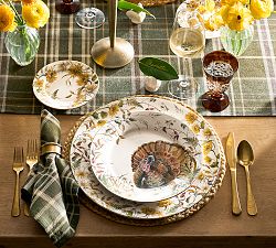 Bedford Harvest Stoneware Turkey Dinner Plates - Set of 4