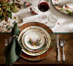 Fantastical Forest Fall Birds Stoneware Appetizer Plates  - Mixed Set of 4