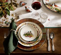Fantastical Forest Fall Birds Stoneware Appetizer Plates  - Mixed Set of 4