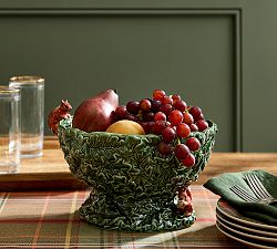 Fantastical Forest Stoneware Footed Serving Bowl