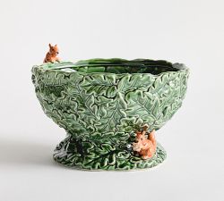 Fantastical Forest Stoneware Footed Serving Bowl