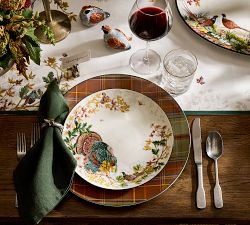 Fantastical Forest Turkey Stoneware Dinner Plates - Set of 4