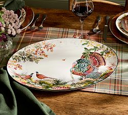 Fantastical Forest Stoneware Oval Turkey Platter