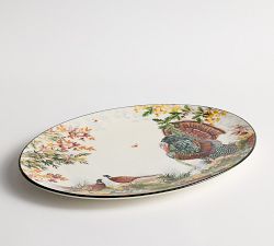 Fantastical Forest Stoneware Oval Turkey Platter