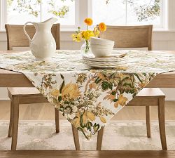 Linden Floral Embroidered Cotton Table Throw