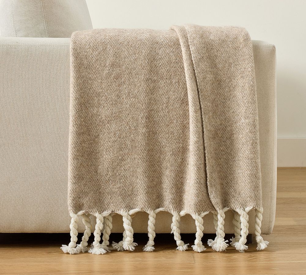 Herringbone Twisted Tassel Throw by Pottery Barn