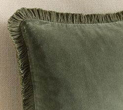 Everywhere Velvet With Fringe Pillow Cover