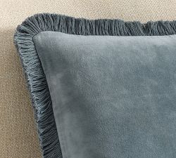 Everywhere Velvet With Fringe Pillow Cover