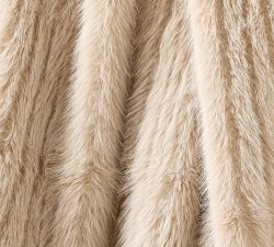 Narrow Channel Faux Fur Throw
