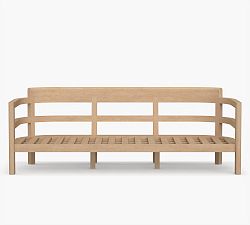 Open Box: Woodside Curved Wood Outdoor Sofa - Beach Wood