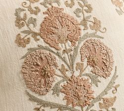 Emerald Embroidered Pillow Cover