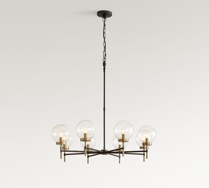 Pottery Barn ガラス/天井照明　① Camryn Glass Globe Round Chandelier (36