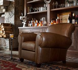 Manhattan Roll Arm Leather Chair