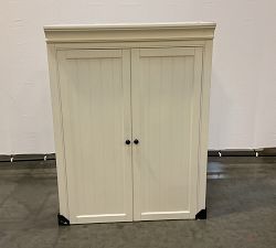Open Box: Aubrey Modular Media Storage Cabinet Hutch (36"W x 48"H) - Dutch White