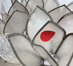 Open Box: Capiz Flush Mount, Large (23") - Antique Silver