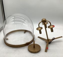 Open Box: Elizabeth Glass Hundi Semi Flush Mount (15") - Vintage Brass
