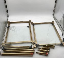 Open Box: Everson Rectangular Glass Side Table (18.5") - Antique Brass