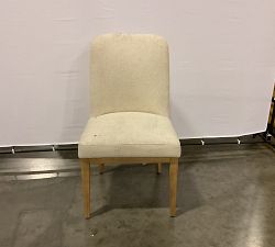 Open Box: Layton Upholstered Grand Dining Chair - Performance Boucle Oatmeal, Seadrift Legs