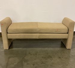 Open Box: Max Leather Bench - Nubuck Sand